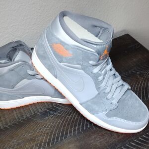 Jordan Gray and Orange Men's Sneakers